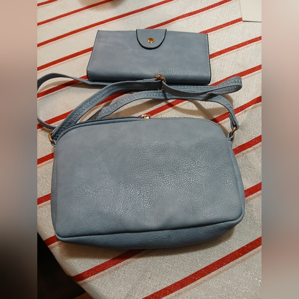 Idesort Women's Light Blue Crossbody And Wallet Clutch